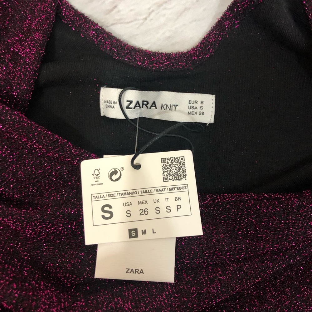 NWT ZARA | Bodysuit Sparkle Top - Picture 5 of 6
